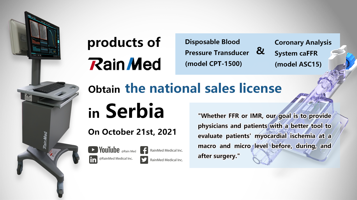 RainMed products have obtained the national sales license issued by the local medical device regulatory authority in Serbia
